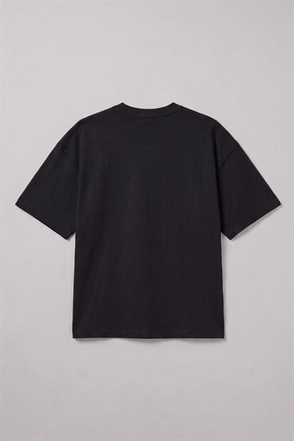 Erkek Chill Boxy Premium Siyah T-Shirt