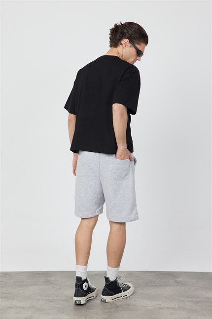 Erkek Chill Boxy Premium Siyah T-Shirt