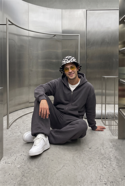 Erkek Chill Oversize Antrasit Zip Sweatshirt