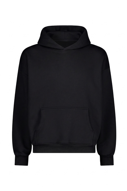 Erkek Chill Oversize Siyah Hoodie