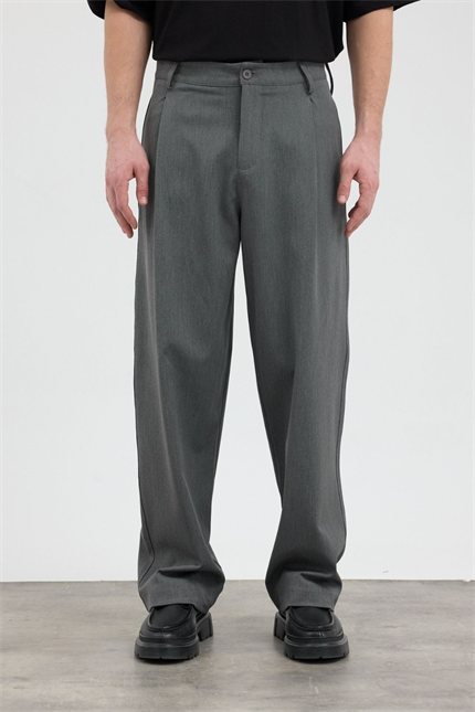 Erkek Chill Premium Pileli Antrasit Kumaş Pantolon