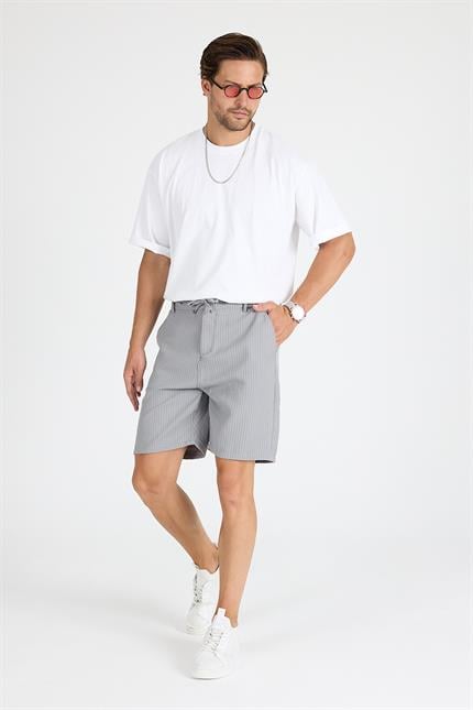 Erkek Füme Çizgili Şort