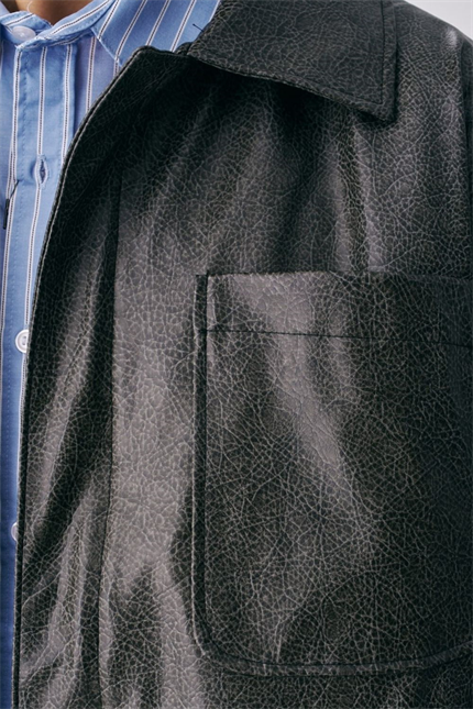 Erkek Vintage Füme Deri Ceket