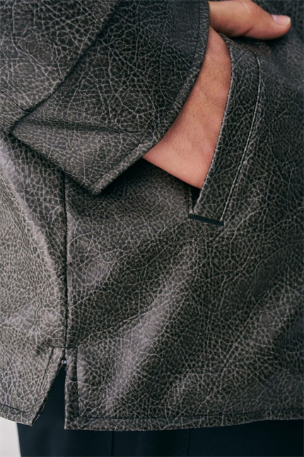 Erkek Vintage Füme Deri Ceket