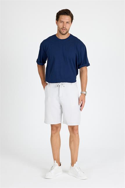 Erkek Gri Çizgili Şort