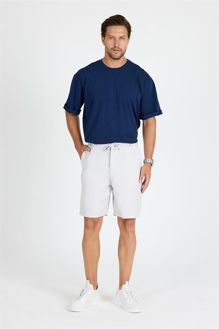 Erkek Gri Çizgili Şort