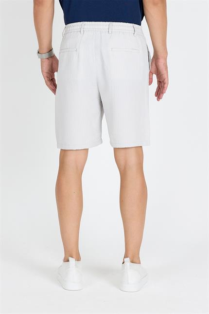 Erkek Gri Çizgili Şort