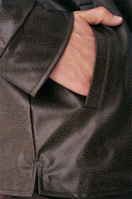 Erkek Vintage Kahverengi Deri Ceket