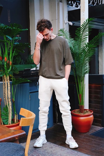 Erkek Krem Eşofman Alt