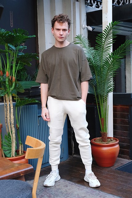 Erkek Krem Eşofman Alt