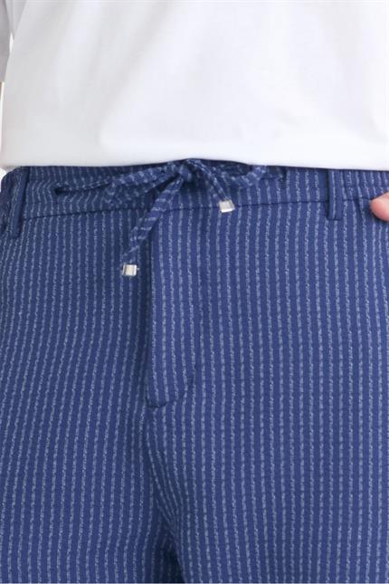 Erkek Lacivert Çizgili Şort