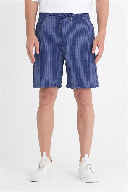 Erkek Lacivert Çizgili Şort
