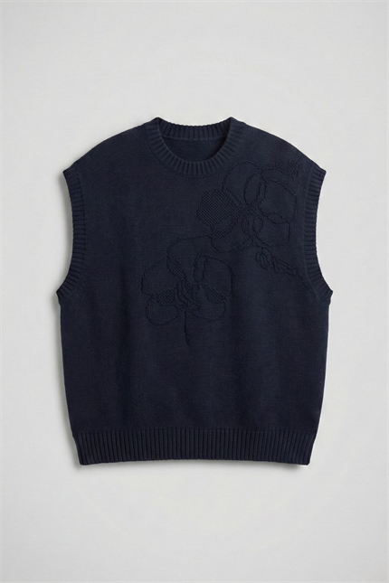 Erkek Lacivert Jakarlı Süveter