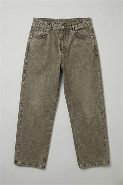 Erkek Loose Fit Haki Kot Pantolon