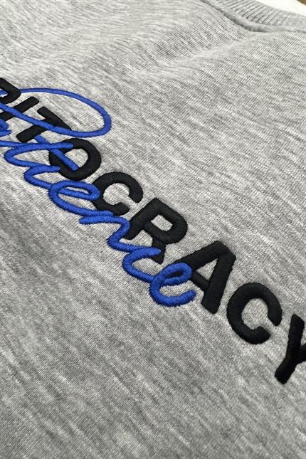 Erkek Meritocracy Oversize Gri Sweatshirt