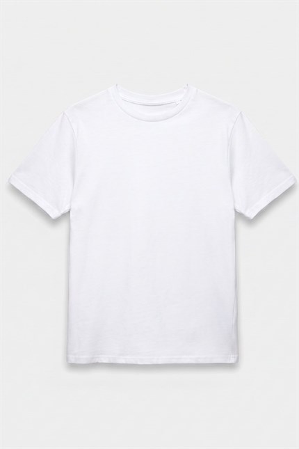 Erkek Muscle Fit Beyaz T-Shirt