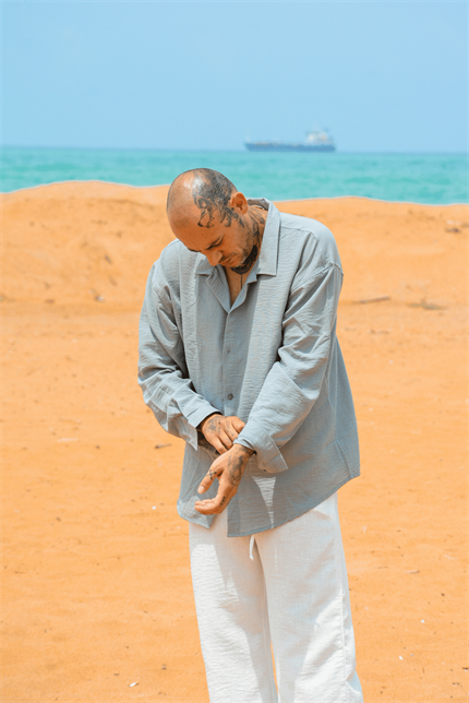 Erkek Oversize Gri Keten Gömlek