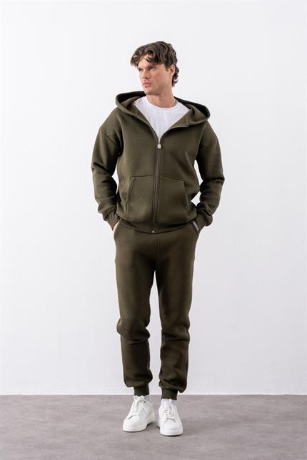 Erkek Rahat Kesim Haki Eşofman Alt