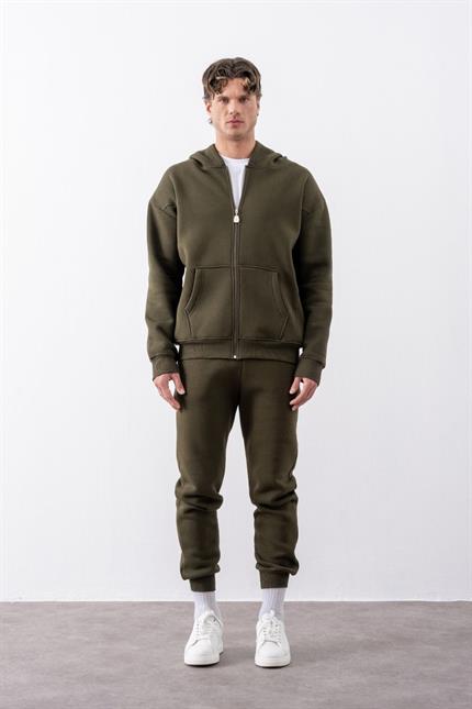 Erkek Rahat Kesim Haki Eşofman Alt