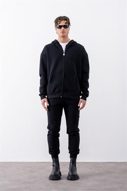 Erkek Rahat Kesim Siyah Eşofman Alt