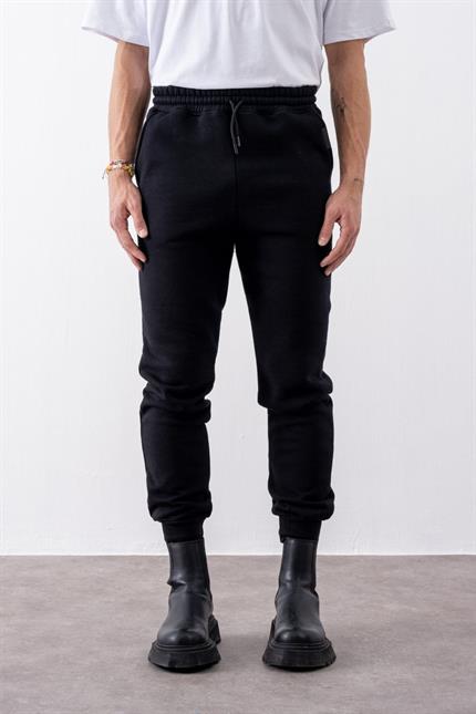 Erkek Rahat Kesim Siyah Eşofman Alt