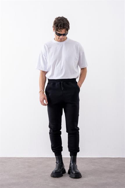 Erkek Rahat Kesim Siyah Eşofman Alt