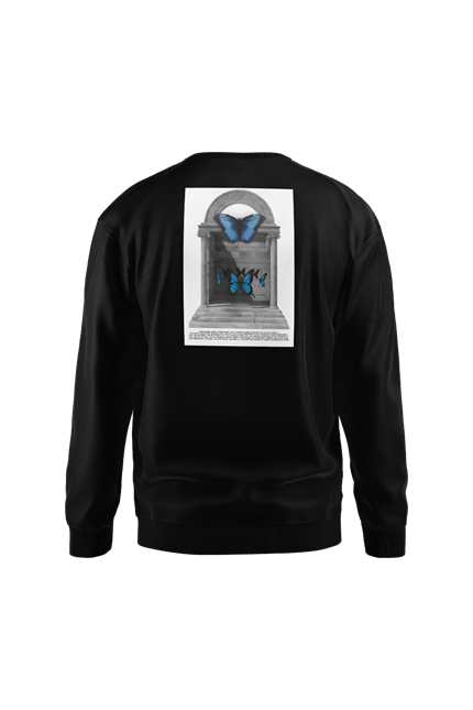 Erkek Reincarnation Oversize Siyah Sweatshirt