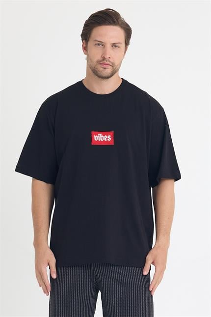 Erkek Relaxed 001 Oversize Siyah T-Shirt