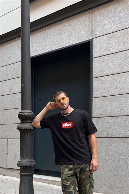 Erkek Relaxed 001 Oversize Siyah T-Shirt