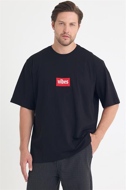 Erkek Relaxed 001 Oversize Siyah T-Shirt