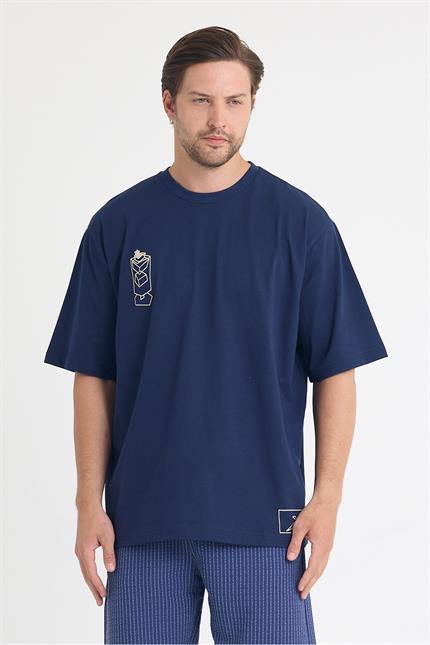 Erkek Relaxed 002 Oversize Lacivert T-Shirt