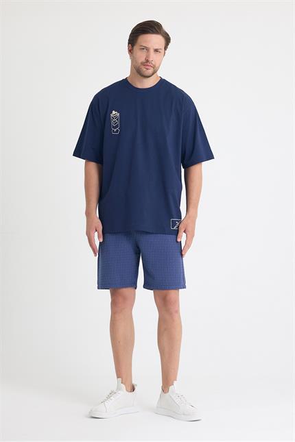 Erkek Relaxed 002 Oversize Lacivert T-Shirt