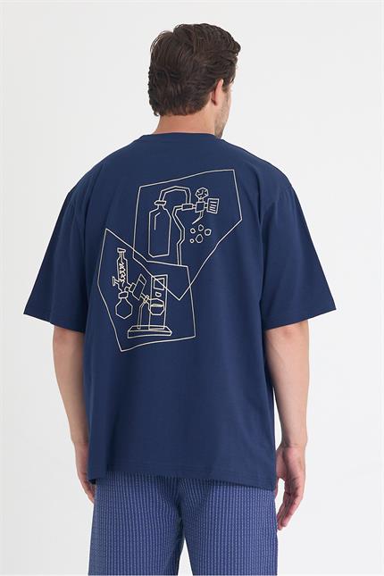 Erkek Relaxed 002 Oversize Lacivert T-Shirt