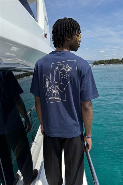 Erkek Relaxed 002 Oversize Lacivert T-Shirt