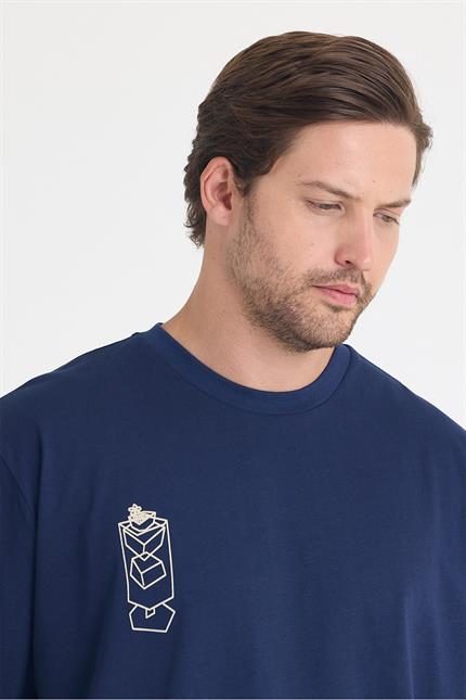 Erkek Relaxed 002 Oversize Lacivert T-Shirt