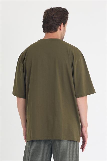 Erkek Relaxed 004 Oversize Haki T-Shirt
