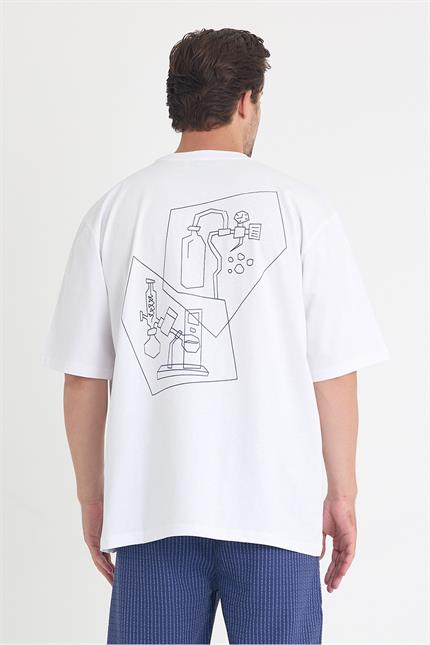 Erkek Relaxed 005 Oversize Beyaz T-Shirt