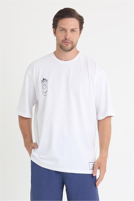 Erkek Relaxed 005 Oversize Beyaz T-Shirt