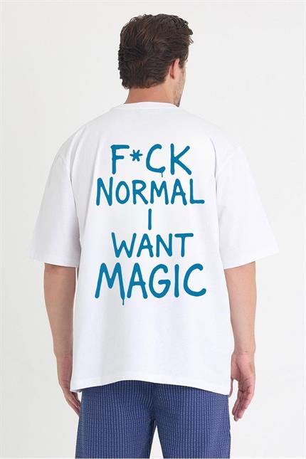 Erkek Relaxed 007 Oversize Beyaz T-Shirt