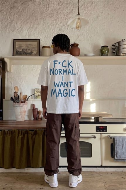 Erkek Relaxed 007 Oversize Beyaz T-Shirt