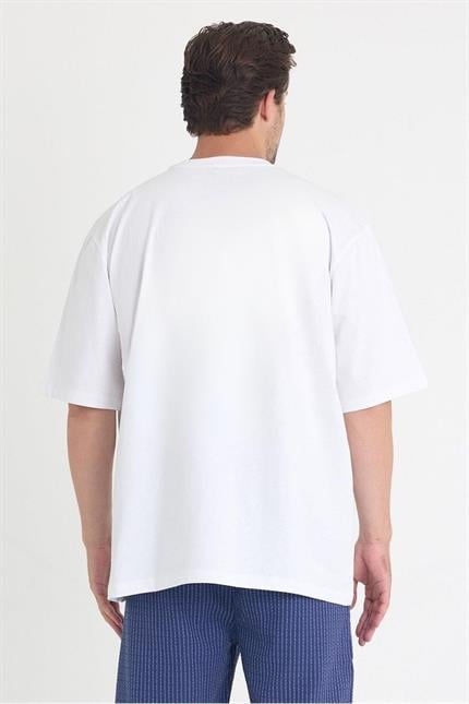 Erkek Relaxed 010 Oversize Beyaz T-Shirt