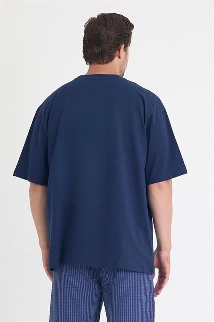 Erkek Relaxed 011 Oversize Lacivert T-Shirt