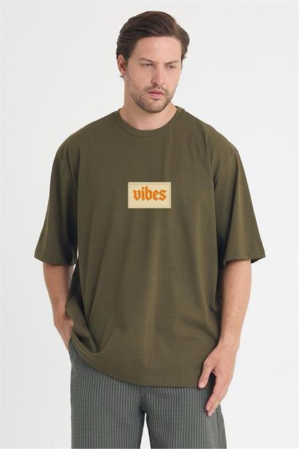 Erkek Relaxed 013 Oversize Haki T-Shirt