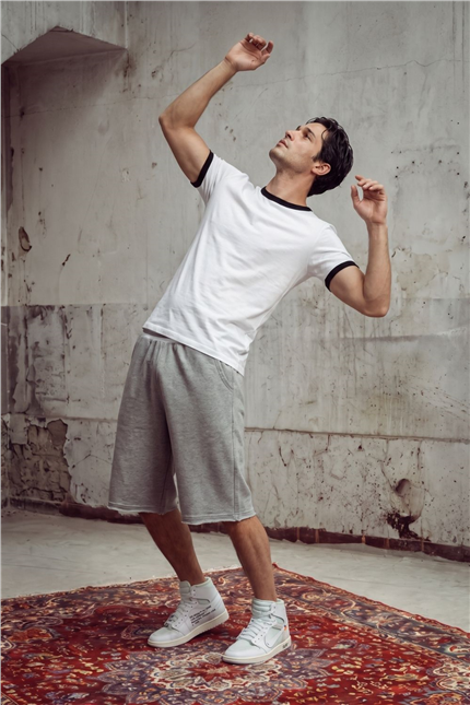 Erkek Ringer Beyaz T-Shirt
