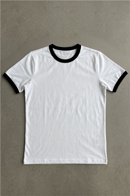 Erkek Ringer Beyaz T-Shirt