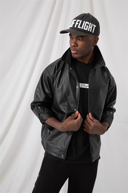 Erkek Siyah Deri Ceket