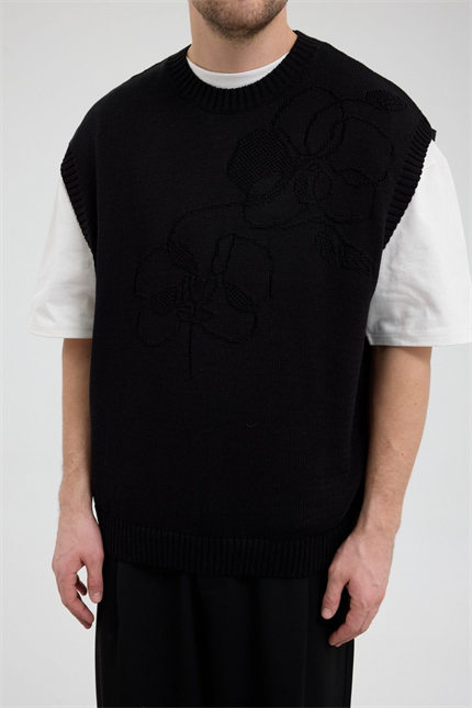 Erkek Siyah Jakarlı Süveter