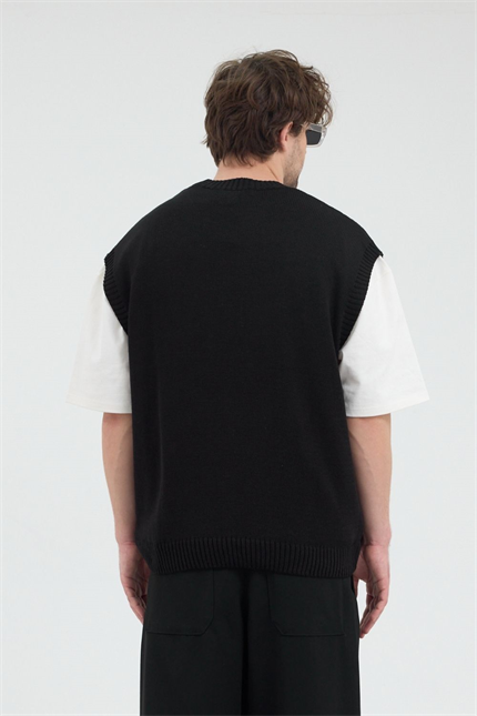 Erkek Siyah Jakarlı Süveter