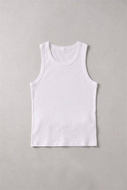 Erkek Tank Top Beyaz Atlet