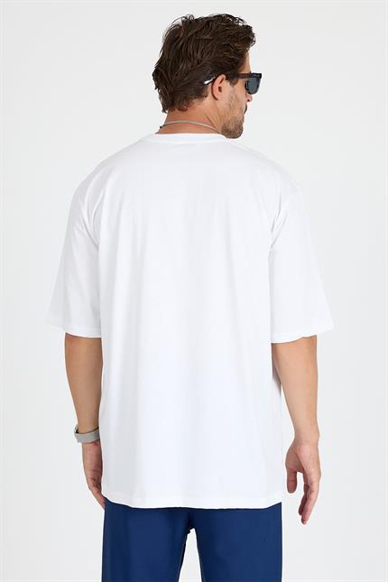 Erkek Timeless Oversize Beyaz T-Shirt